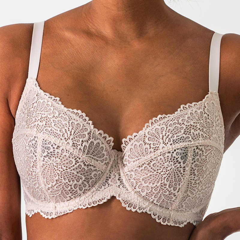 Nolita Lace Demi BraAn all lace demi bra with scalloped edges on both the cups and band. Unlined cups create a natural lift without the added padding. Custom oval underwire provides comNolita Lace Demi Bra